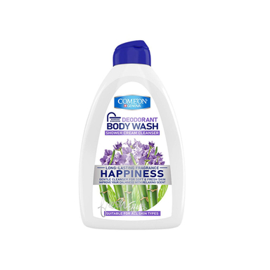 شامپو بدن کرمی کامان Comeon مدل HAPPINESS شاداب کننده حجم 510 میلی لیتر
