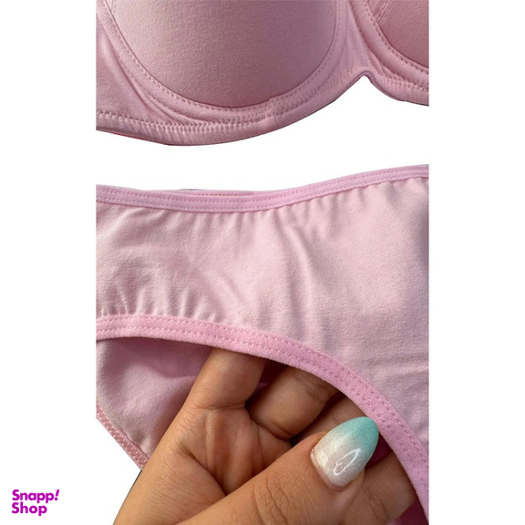 ست شورت و سوتین کاپ دار نخی فنردار آنیت کد 2025 رنگ صورتی