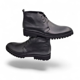 نیم بوت طبی مردانه چرم ریباری مدل Z26 رنگ مشکی