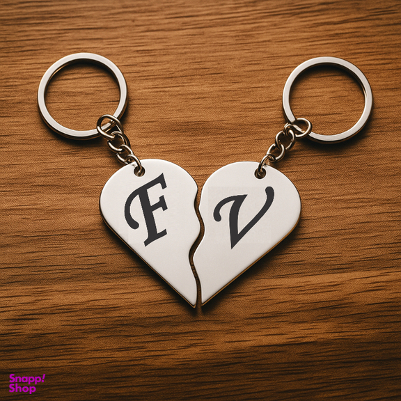 جاکلیدی گیلواره زراوشان مدل قلب دو تکه حرف F V