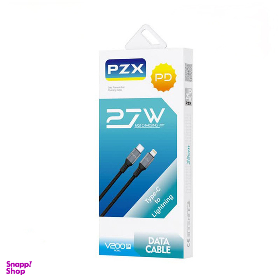 کابل تبدیل usb-C به لایتنینگ پی زد ایکس مدل V200P سایز 0.25 متر