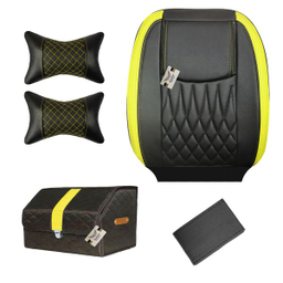 روکش صندلی خودرو سوشیانت مدل نیل مناسب پراید 132 به همراه پشت گردنی و جعبه و دور فرمان