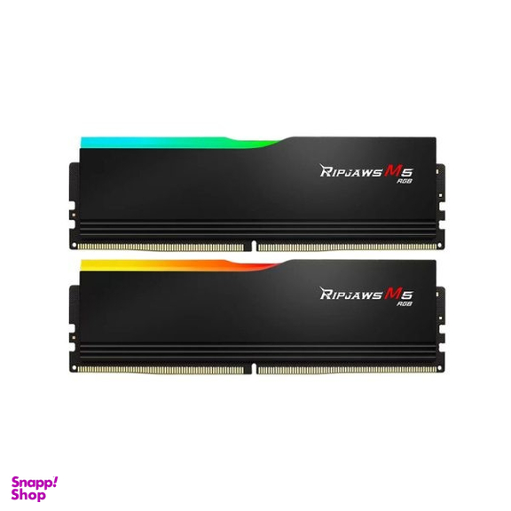 رم دسکتاپ DDR5 دوکاناله 6000 مگاهرتز CL36 جی اسکیل مدل RIPJAWS M5 RGB Black ظرفیت 16 گیگابایت بسته 2 عددی