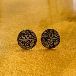 دکمه سردست نقره مردانه گالری ظهیرالدینی طرح سکه قدیمی کد 01