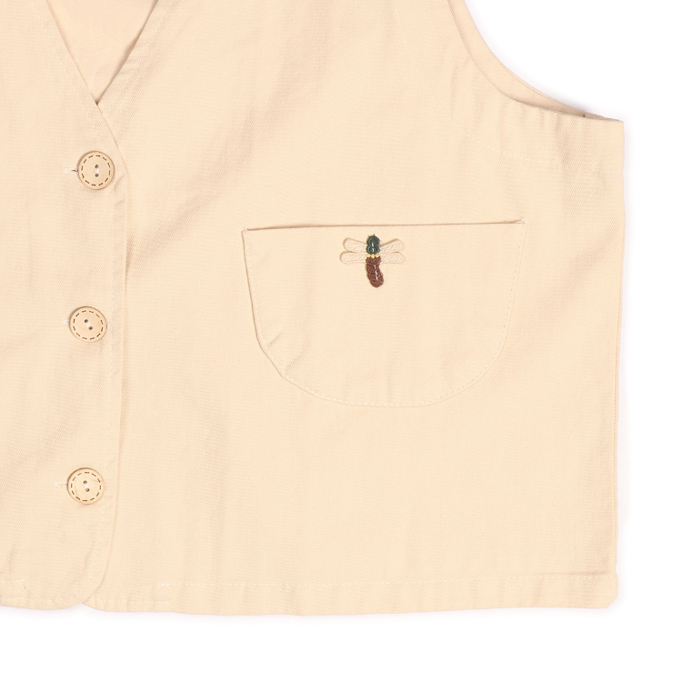 جلیقه رسمی زنانه مدل اطلس رنگ کرم