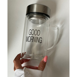 لیوان دمنوش ساز دو جداره طرح Good Morning