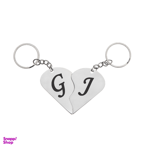 جاکلیدی گیلواره زراوشان مدل قلب دو تکه حرف G J