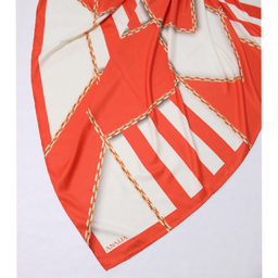 روسری زنانه آنالیا مدل ابریشم دست دوز طرح زنجیری کلاسیک کد ana-2821