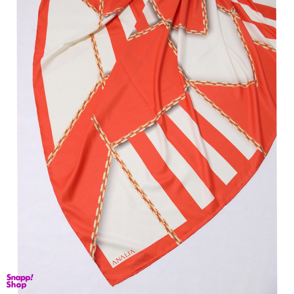 روسری زنانه آنالیا مدل ابریشم دست دوز طرح زنجیری کلاسیک کد ana-2821