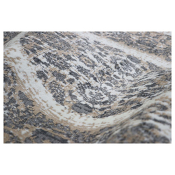 فرش بیضی طرح گلشن رنگ زمینه کرم