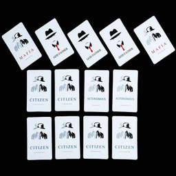 ماسک ایفای نقش به همراه 30 عدد کارت بازی pvc بسته 12 عددی