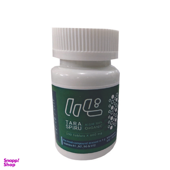 جلبک اسپیرولینا خوراکی طعم زنجبیل تارا بسته 100 عددی