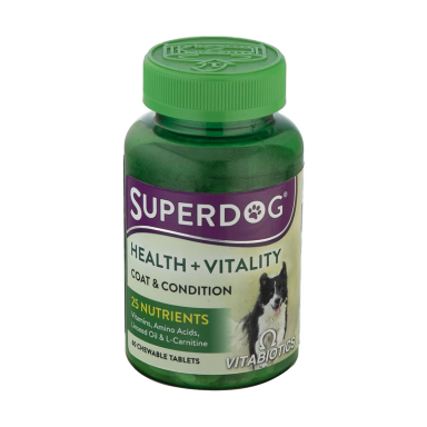 قرص مکمل سگ ویتابیوتیکس مدل SuperDog Health Vitality بسته 60 عددی