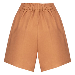 شلوارک زنانه سرژه مدل کمر کش جیب دار 229127 رنگ شتری