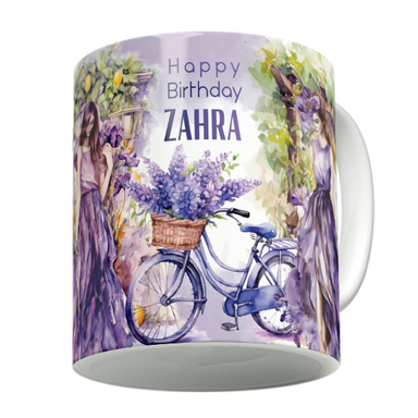 ماگ لاژید مدل اسم زهرا طرح تولدت مبارک