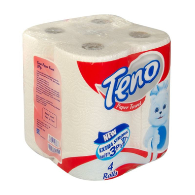 دستمال کاغذی حولهای تنو بسته 4 عددی