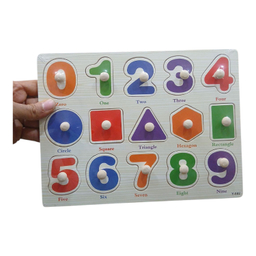 بازی آموزشی پازل مدل پین دار طرح اعداد اشکال هندسی