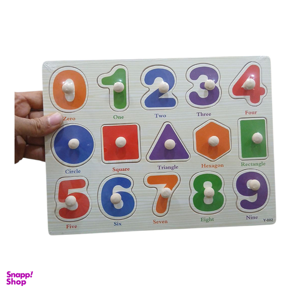 بازی آموزشی پازل مدل پین دار طرح اعداد اشکال هندسی