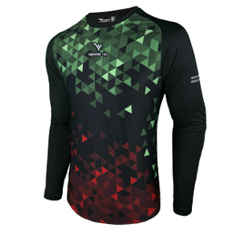 تیشرت ورزشی تکنیک +07 مدل دروازه بانی GO-114-SA رنگ مشکی سبز