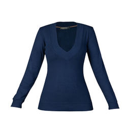 بلوز تریکو آستین بلند زنانه برنس مدل ستیلا رنگ سرمه ای