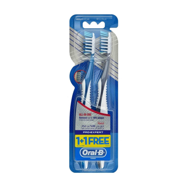 مسواک اورال بی سری PRO-EXPET مدل ALL-IN-ONE برس متوسط مجموعه 2 عددی