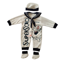 ست سرهمی و کلاه نوزادی مدل ملوانی کد 01