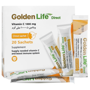 ساشه ویتامین سی 1000 میلی گرم گلدن لایف بسته 20 عددی