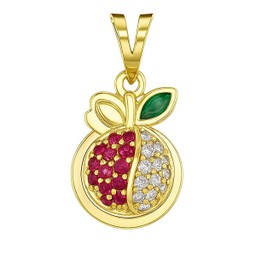 آویز گردنبند طلا 18 عیار زنانه طرح انار یلدا کد 1383