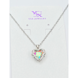 گردنبند زنانه وای اس ایکس کریستال سواروسکی طرح قلب کد ghalb5600
