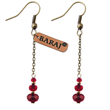 گوشواره زنانه باراج من مدل آویز زنجیر دار کریستالی کد GS-01