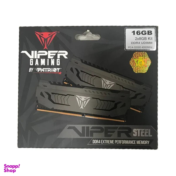 رم دسکتاپ دو کاناله 4133 مگاهرتز CL19 پتریوت مدل Viper Steel ظرفیت 8 گیگابایت بسته 2 عددی