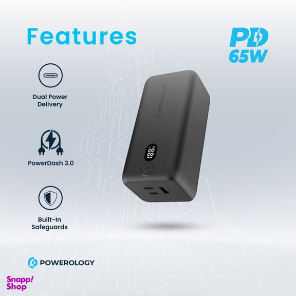 پاوربانک پاورولوژی مدل ONYX PP019 ظرفیت 20000 میلی آمپر ساعت