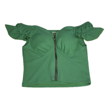 تاپ زنانه کد TOPCROP0023 رنگ سبز