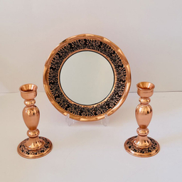 آینه شمعدان مسی مدل قلم زنی کد ZH378