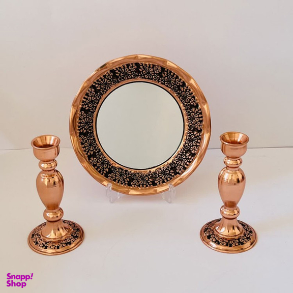 آینه شمعدان مسی مدل قلم زنی کد ZH378