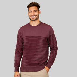 پلیور آستین بلند مردانه مدل 199388 رنگ زرشکی