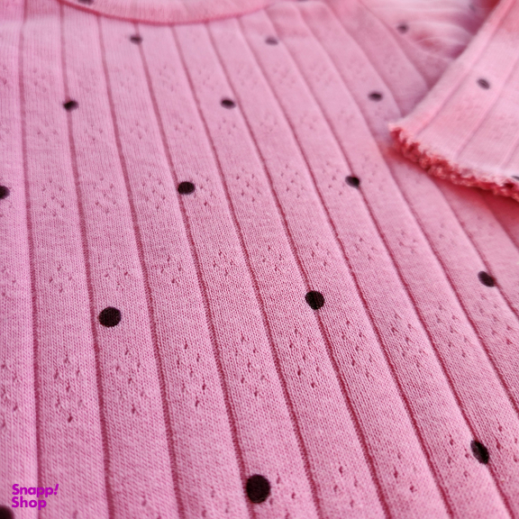 بادی نوزادی نیم ایت طرح خالدار کد 10256 رنگ صورتی