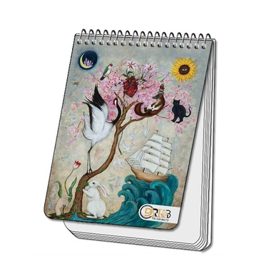 دفترچه یادداشت سیمی 80 دارکوب برگ مدل درختی کد 137/2
