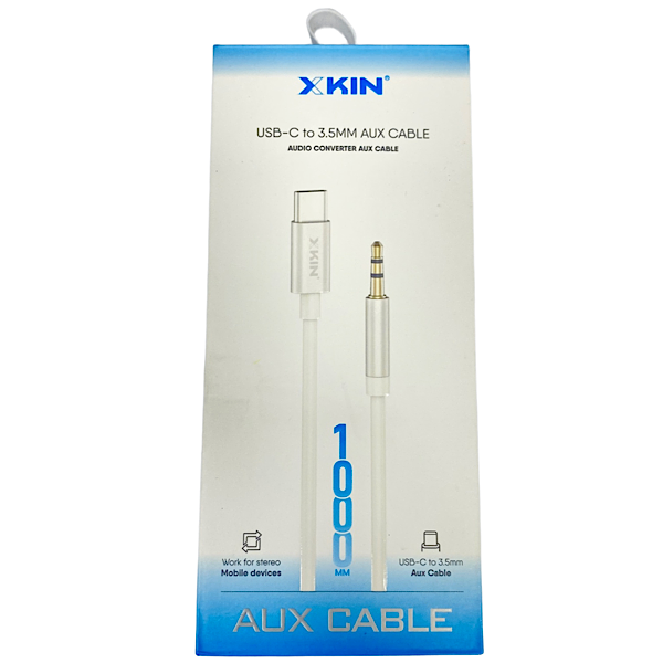 کابل Type-C به Jack 3.5mm ایکس کین کد AUX XK110 طول 1 متر