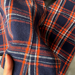 جلیقه رسمی زنانه مدل 4mavi طرح چهارخانه رنگ سرمه‌ای نارنجی