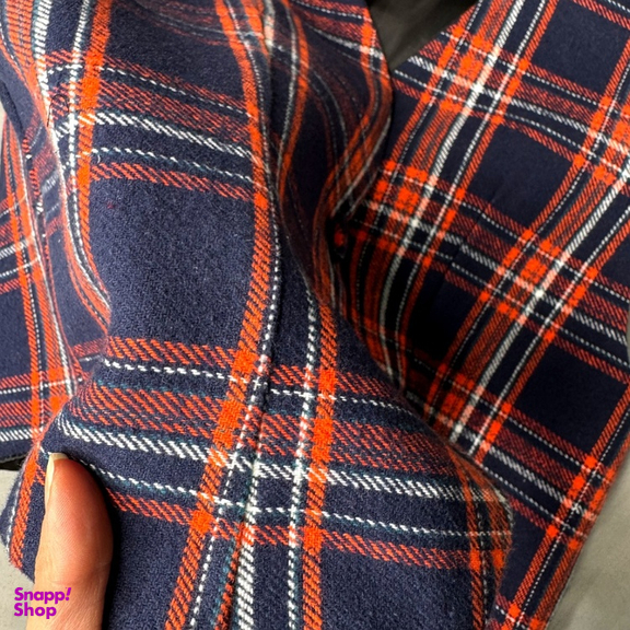 جلیقه رسمی زنانه مدل 4mavi طرح چهارخانه رنگ سرمه‌ای نارنجی