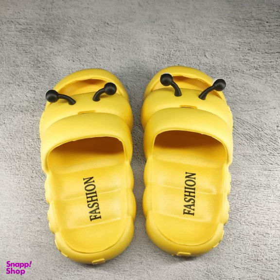 دمپایی دخترانه پاپا مدل حلزونی رنگ زرد