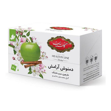دمنوش مخلوط گیاهی آرامش سیب و دارچین گلستان بسته ۲۰ عددی