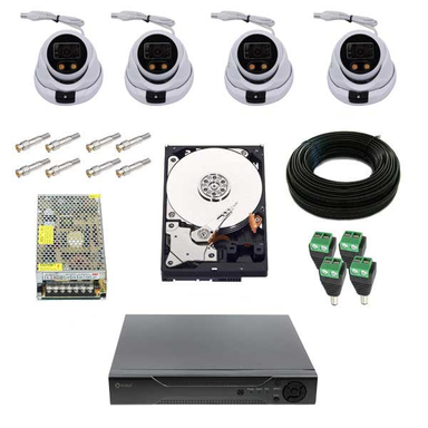 سیستم امنیتی 4 کانال 5 مگاپیکسل مدل RU-6108 مجموعه 20 عددی