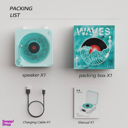 اسپیکر بلوتوثی قابل حمل طرح گرامافون مدل Waves