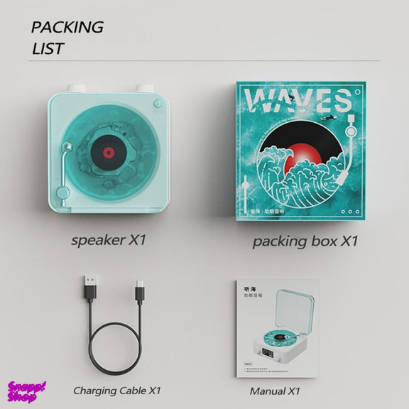 اسپیکر بلوتوثی قابل حمل طرح گرامافون مدل Waves