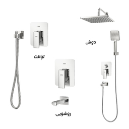 ست شیرآلات کسری مدل دامون توکار مجموعه 6 عددی