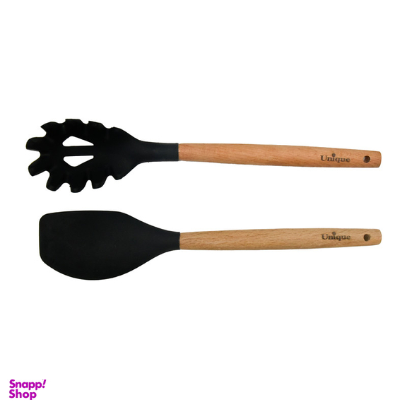 سرویس کفگیر و ملاقه 10 پارچه یونیک مدل دسته چوب t کد 1175