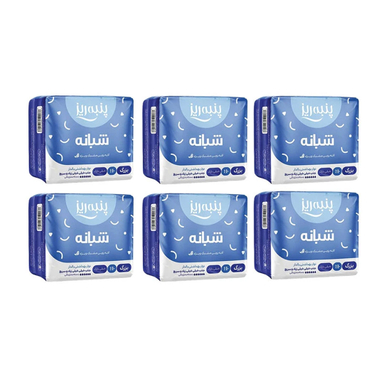 نوار بهداشتی پنبه ریز مدل شبانه مجموعه 6 عددی