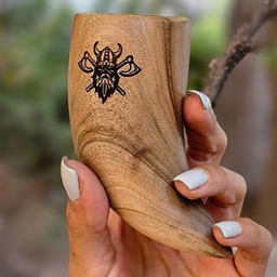 لیوان چوبی لیمو کمپ مدل مینی شاخ وایکینگی طرح وایکینگ